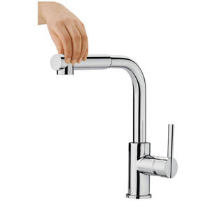 grifo monomando de metal cromado / de ABS / para cocina / con 1 orificio