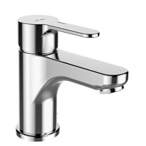 grifo monomando para lavabo / de metal cromado / para baño / con 1 orificio