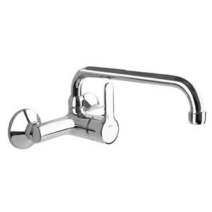 grifo monomando de pared / de metal cromado / para cocina / con 2 orificios