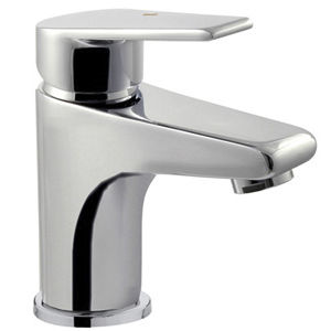 grifo monomando para lavabo / de metal cromado / para baño / con 1 orificio