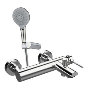grifo monomando para ducha / para bañera / de pared / de metal cromado