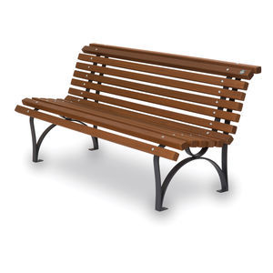 banco público / clásico / de madera / de acero