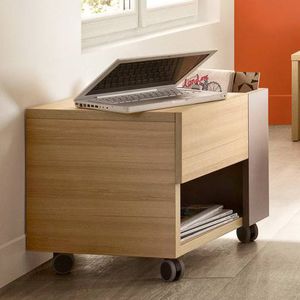 mesa de noche / moderna / de roble / de melamina