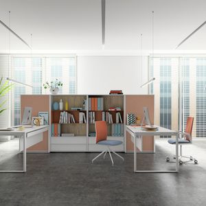armario de oficina bajo / de madera / modular / moderno