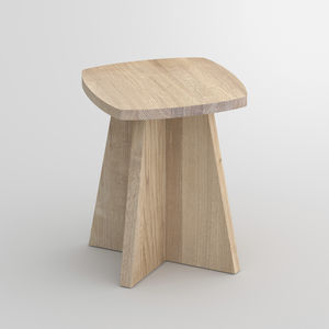 taburete de diseño / de roble / de madera maciza / de haya