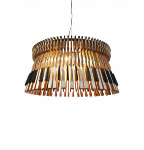 lámpara araña de diseño original / de madera / de incandescencia / hecha a mano