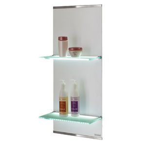 expositor de pared / para cosméticos / de metal / de vidrio