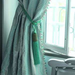 tela para cortinas / con motivos / de algodón / de seda