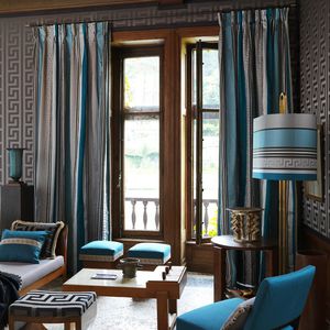 tela para cortinas / de rayas / de algodón / de seda