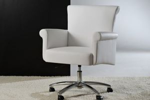 sillón de oficina moderno / de tejido / giratorio / con ruedas