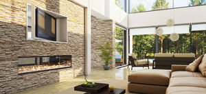 chimenea de gas / moderna / hogar cerrado / empotrable