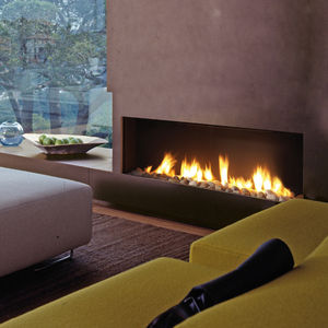 chimenea de gas / moderna / abierta / de pared