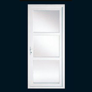 puerta de servicio / abatible / de aluminio / de PVC