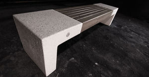 banco público / para jardín / moderno / de madera