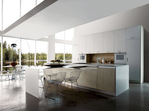 cocina moderna / de material laminado / de madera / con isla