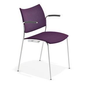 silla de visita moderna / de tela / de plástico / de madera
