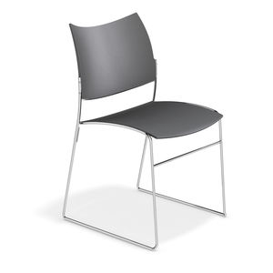 silla de visita moderna / de tela / de acero / con reposabrazos