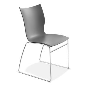 silla de visita moderna / de haya / de acero / de plástico