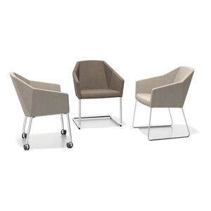 silla de visita moderna / de tela / de acero / con reposabrazos