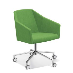 silla de visita moderna / con reposabrazos / tapizada / con ruedas