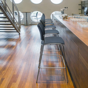 silla de bar moderna / tapizada / apilable / de madera