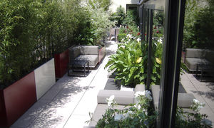jardinera de fibrocemento / rectangular / moderna / para lugar público