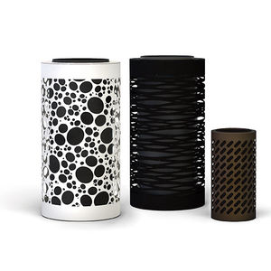 cubo de basura público / de metal / moderno / con cenicero integrado