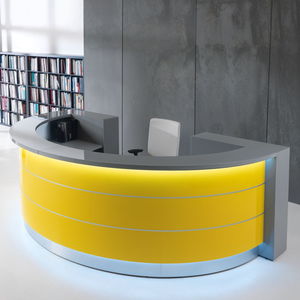 mostrador de recepción modular / en arco de círculo / laminado / de vidrio