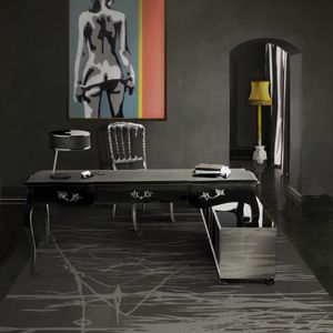escritorio de caoba / de diseño original / clásico / con espacio de almacenamiento
