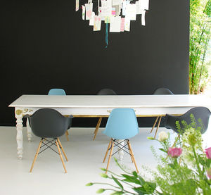 mesa de estilo / de madera / de latón / rectangular