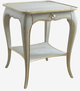 mesa de noche / de estilo Luis XV / de latón / cuadrada
