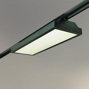 iluminación sobre riel LED / rectangular / de chapa de acero / de metacrilato