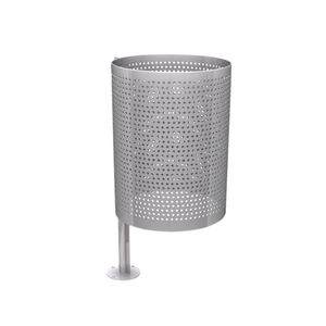 cubo de basura público / para suelo / de acero inoxidable / moderno