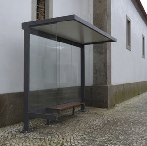 parada de autobús de acero / de vidrio