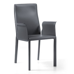 silla moderna / con reposabrazos / tapizada / de tejido