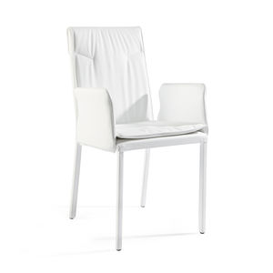 silla moderna / con reposabrazos / tapizada / de tejido