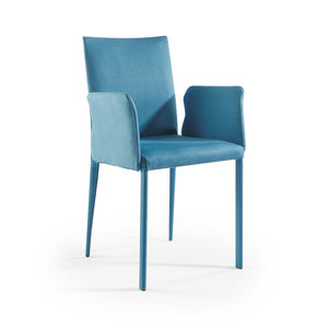 silla moderna / con reposabrazos / tapizada / de tejido