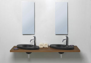 encimera de lavabo doble / de madera