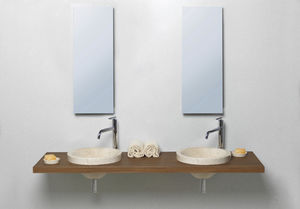 encimera de lavabo doble / de madera
