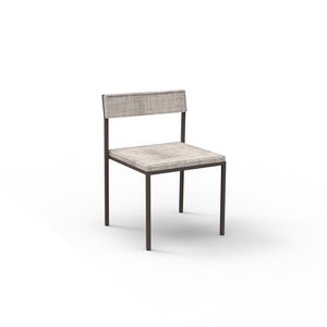 silla moderna / de tejido / de acero inoxidable / de exterior