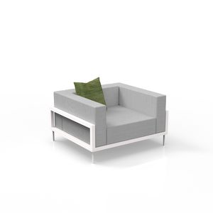 sillón moderno / de tejido / de aluminio / con revestimiento removible