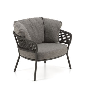 sillón moderno / de tejido / de aluminio / de cuerda