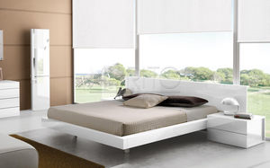 cama flotante / doble / moderna / madera
