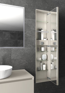 mueble de baño moderno / de madera / de pared / alto