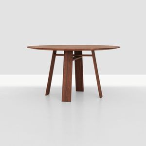 mesa de comedor moderna / de madera maciza / rectangular / redonda
