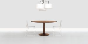 mesa moderna / de madera maciza / redonda / profesional