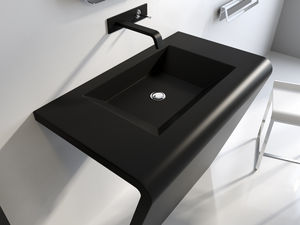 lavabo de pie / rectangular / de mármol / moderno