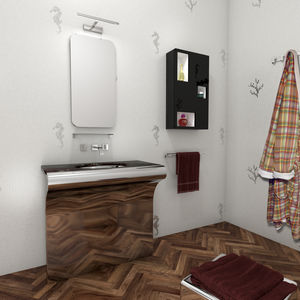 lavabo de pie / ovalado / de mármol / acero inoxidable