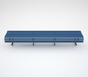 banco público / moderno / de madera / de acero galvanizado