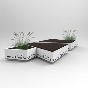 banco público / para jardín / moderno / de madera